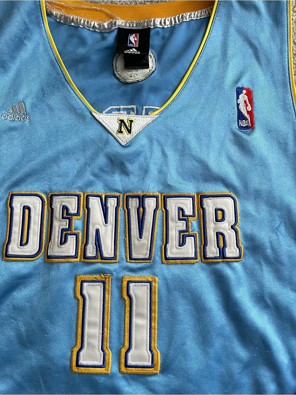 Vintage Adidas Chris Andersen Denver Nuggets Jersey 48 Birdman XL - Picture 11 of 11